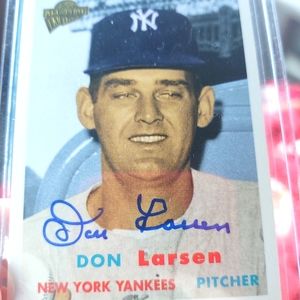 Baseball card, Don larson, autographed